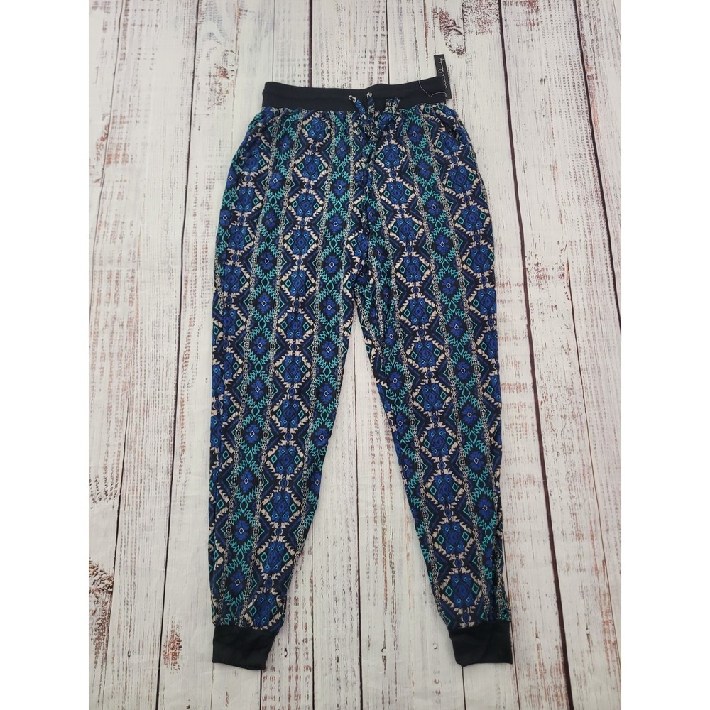 NWT French Laundry Blue Tribal Aztec Cozy Joggers Women's S